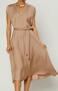 Split Neck Midi Dress