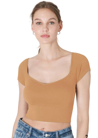 Cap Sleeve Sweetheart Crop Top - Verte Boutique