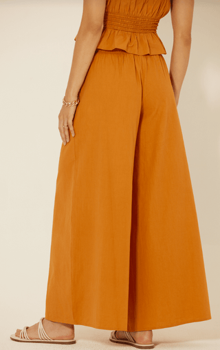 Smocked Waist Cotton Wide Leg Pants - Verte Boutique