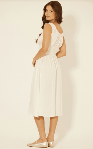 Smocked Waist Midi Dress - Verte Boutique