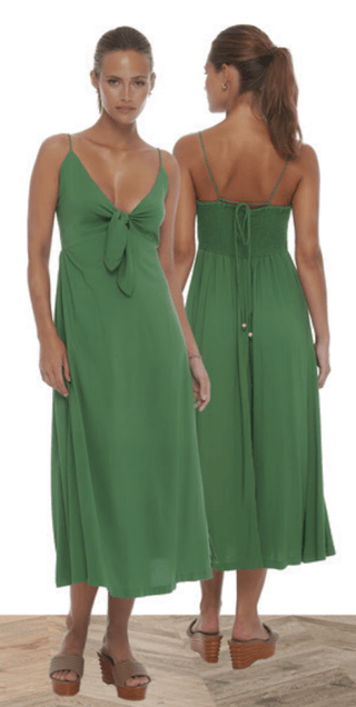 Tie Front Midi Dress - Verte Boutique