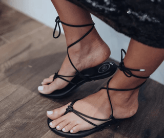 Solei Sea Vegan Lace - Up Sandals – Chic Thin Strap Comfort - Verte Boutique
