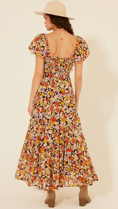 Short Sleeve Floral Maxi Dress