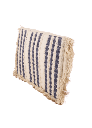 Boho Beaded Fringe Clutch Bag – Cream, Blue & Tan Statement Purse - Verte Boutique