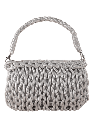 Metallic Knotted Woven Shoulder Bag - Verte Boutique