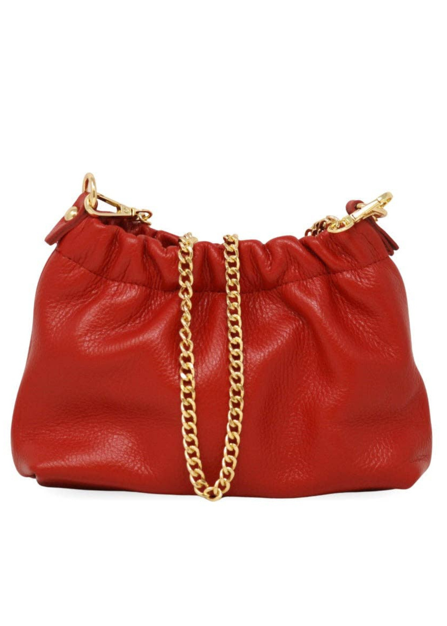 The Sofia Italian Leather Ruched Clutch & Convertible Crossbody Bag