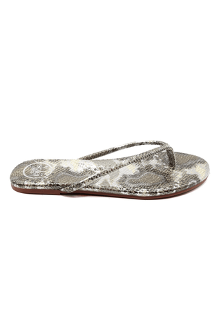 Solei Sea Metallic Lizard Vegan Leather Flip Flops with Arch Support - Verte Boutique