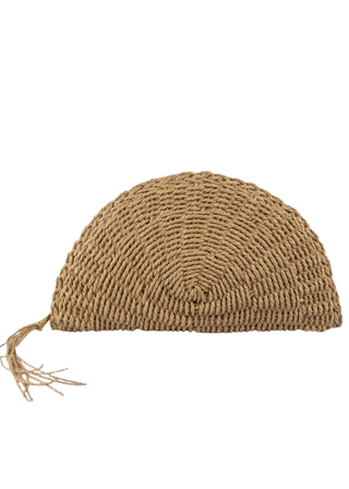 Straw Woven Half Moon Clutch Bag - Verte Boutique