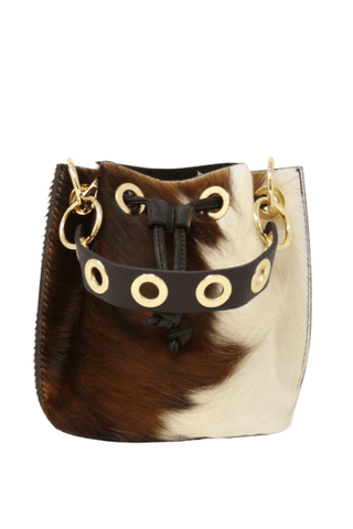 Genuine Leather & Cowhide Bucket Bag - Verte Boutique