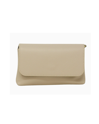 Beige handbag on a white background