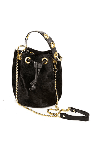 Genuine Leather & Cowhide Bucket Bag - Verte Boutique