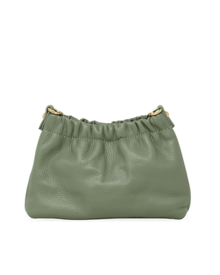 The Sofia Italian Leather Ruched Clutch & Convertible Crossbody Bag - Verte Boutique
