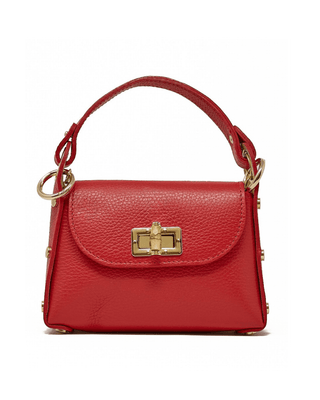 Mini Italian Leather Crossbody Bag with Bamboo Clasp - Verte Boutique