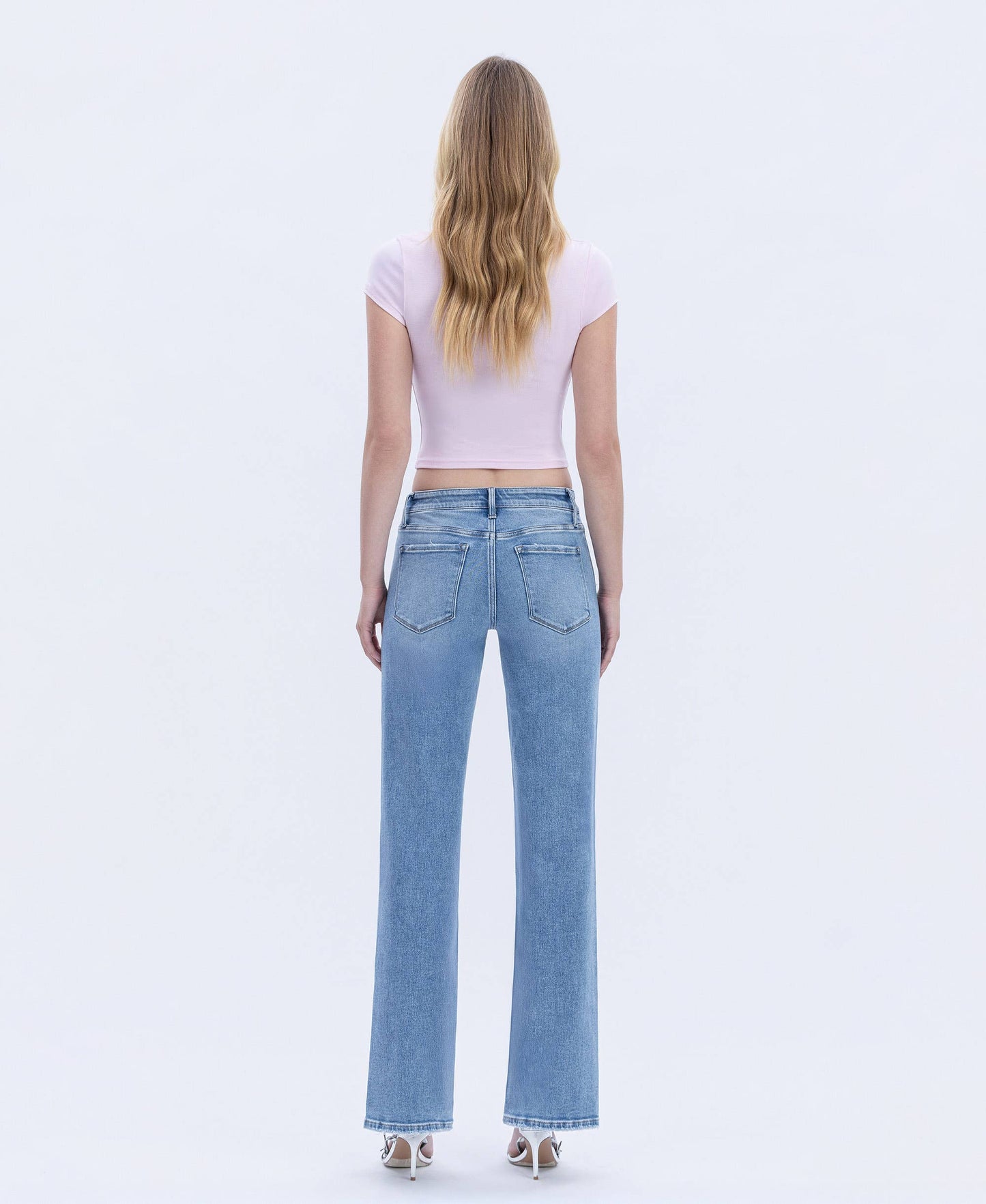 Mid Rise Slim Wide Jeans
