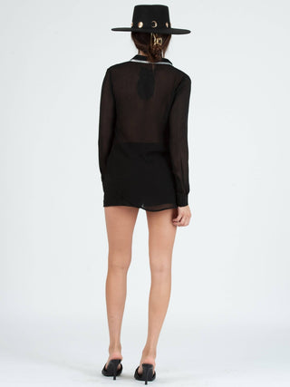 Double Collar Chiffon Blouse - Verte Boutique