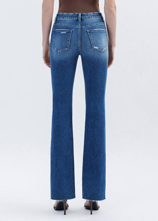 High Rise Seamless Waistband Medium Wash Bootcut Stretch Jeans - Verte Boutique