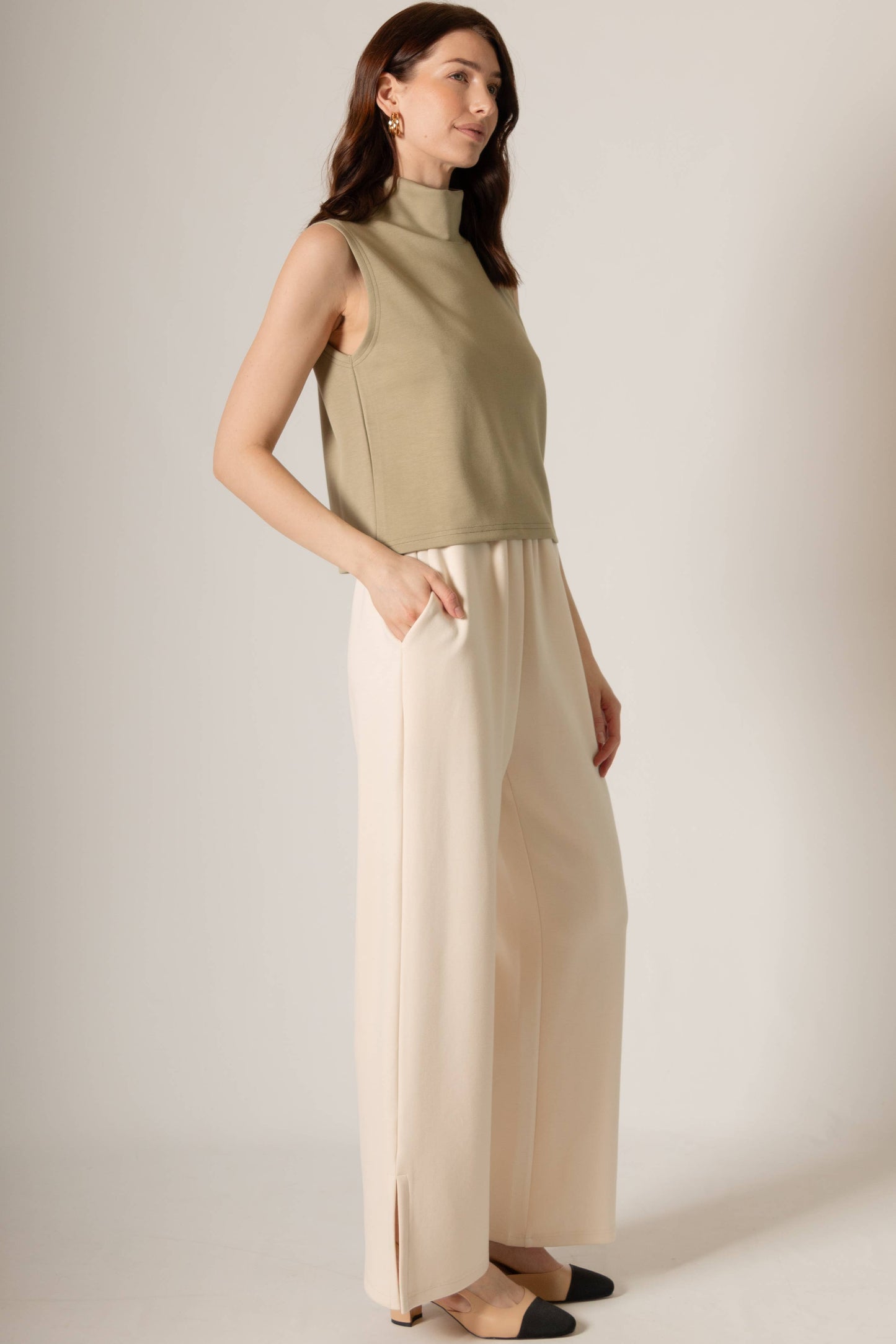 Butter Modal Mock Neck Sleeveless Top