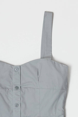 Poplin Bustier Square Neck Top - Verte Boutique