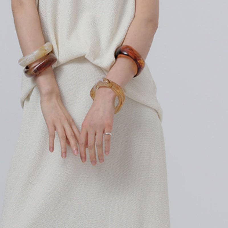 Irregular Acetate Wide Cuff Bracelet