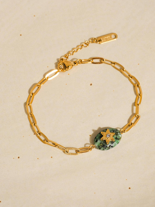 Peacock Stone Star Chain Bracelet