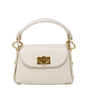 Mini Italian Leather Crossbody Bag with Bamboo Clasp - Verte Boutique