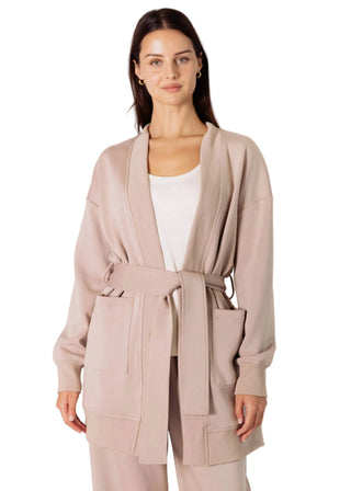 Butter Modal Ribbed Contrast Robe - Verte Boutique