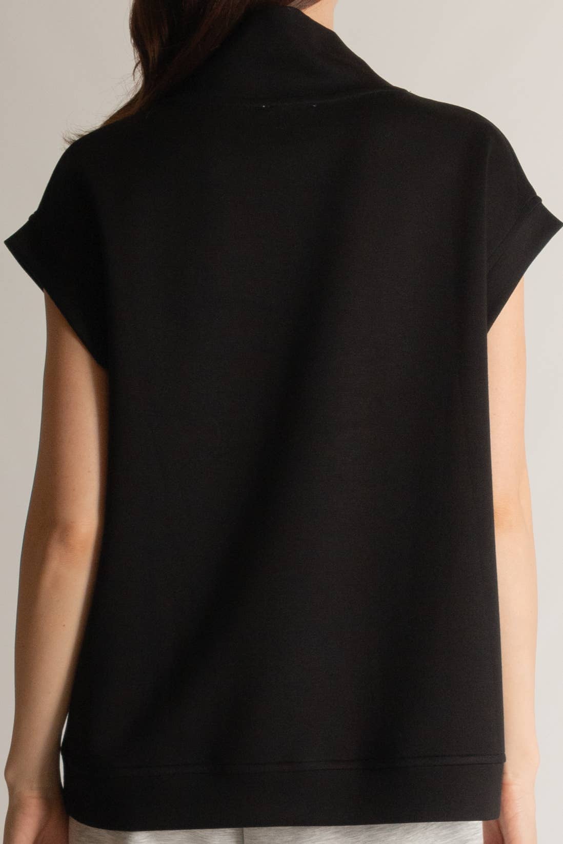 Butter Modal Mock Neck Capped Sleeve Top