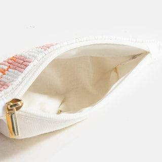 Spritz Please Striped Seed Beaded Coin Purse - Verte Boutique