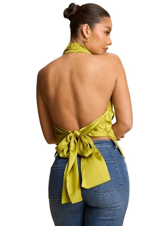 Drape Satin Cowl Neck Top - Verte Boutique