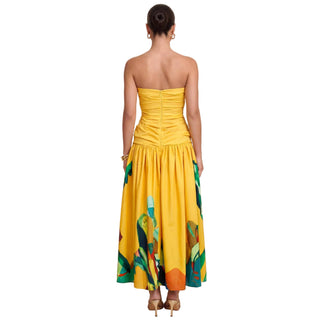 Golden Tropics Strapless Maxi Dress - Verte Boutique