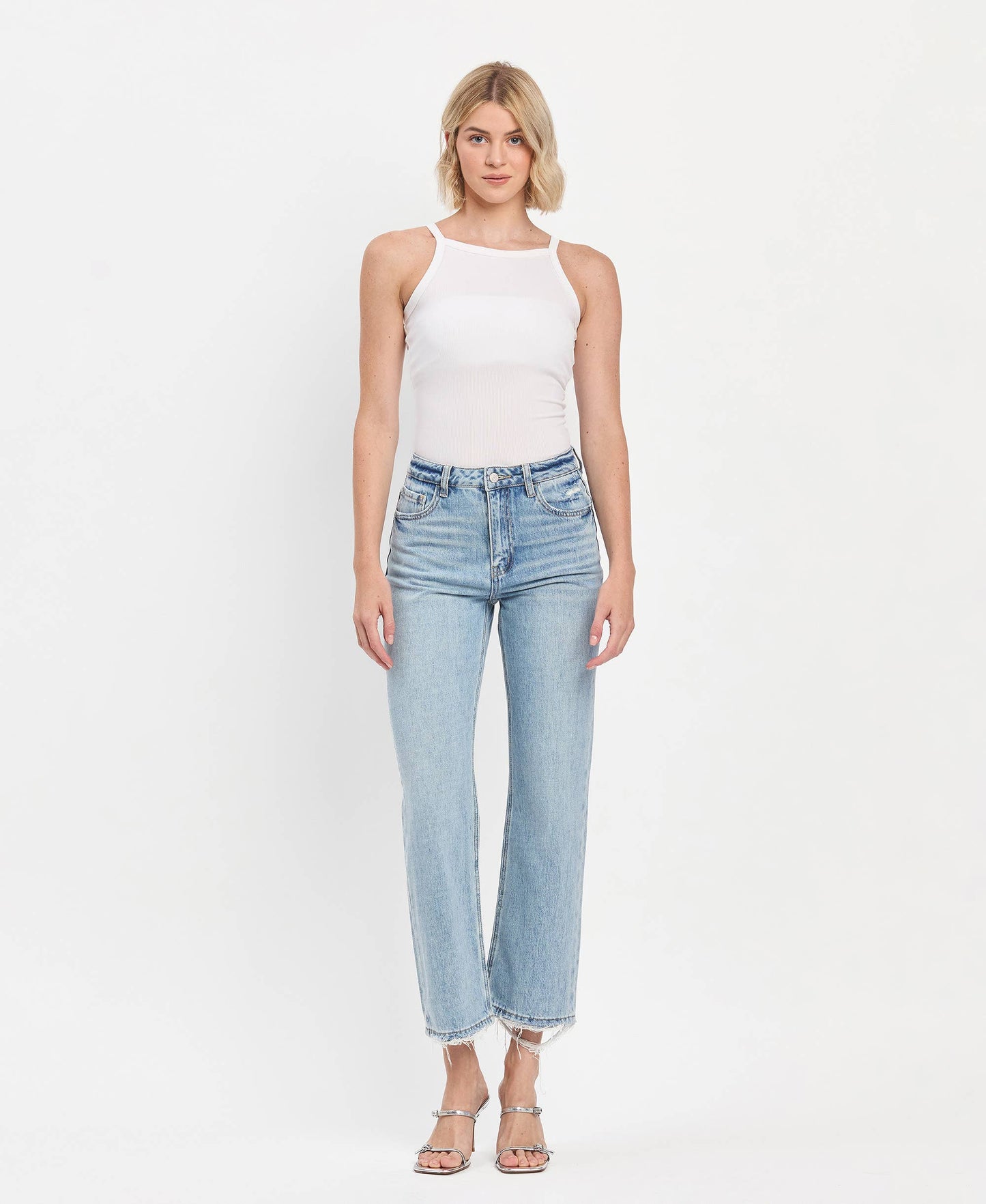 High Rise Slim Wide Jeans