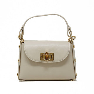 Mini Italian Leather Crossbody Bag with Bamboo Clasp - Verte Boutique