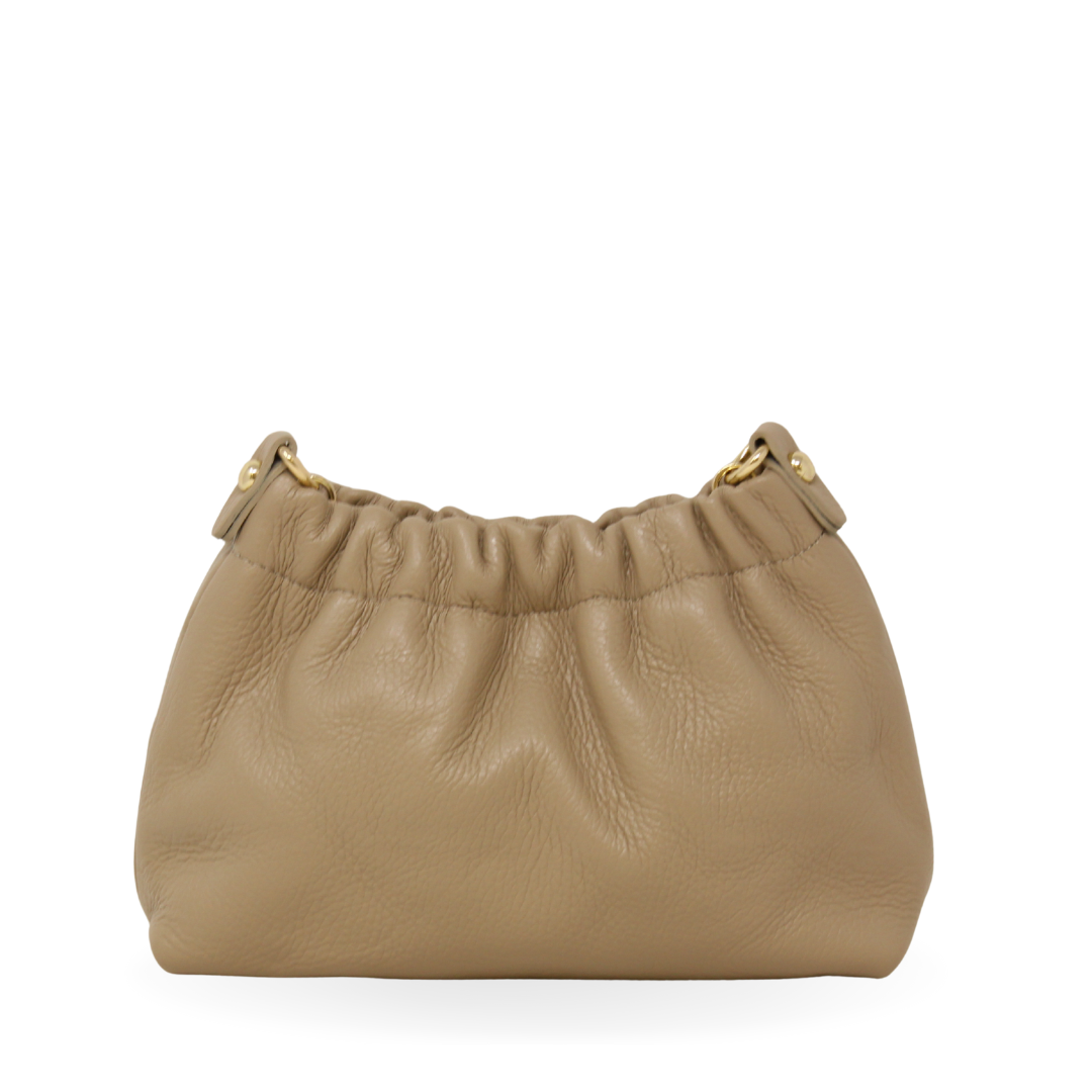 Italian Leather Ruched Clutch