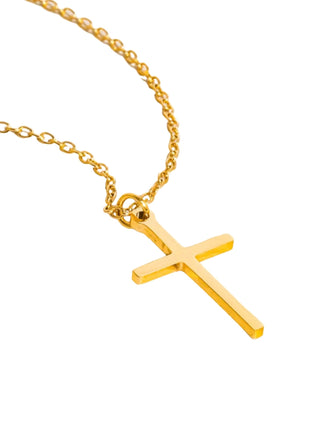 Gold Non - Tarnish Small Cross Necklace - Verte Boutique