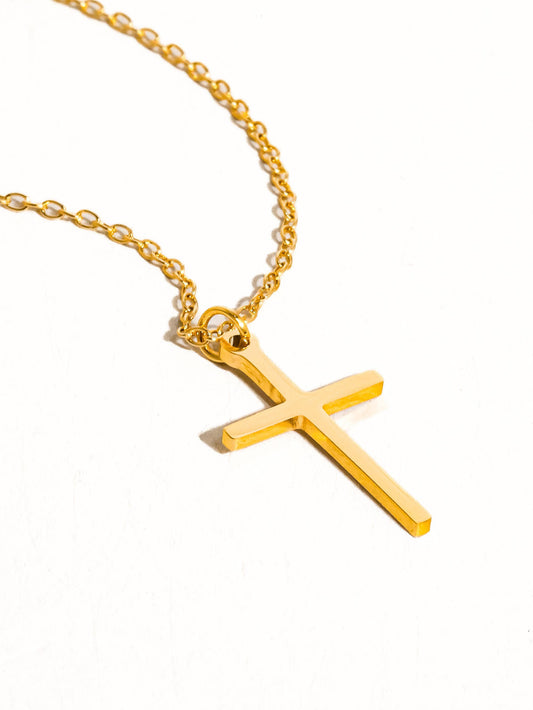 Gold Non-Tarnish Small Cross Necklace