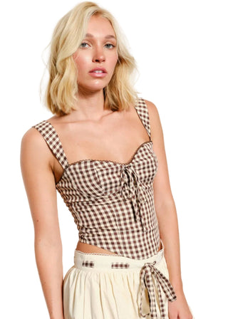 Gingham Bustier Top - Verte Boutique