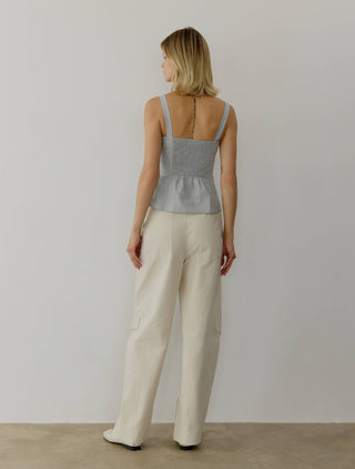 Poplin Bustier Square Neck Top - Verte Boutique