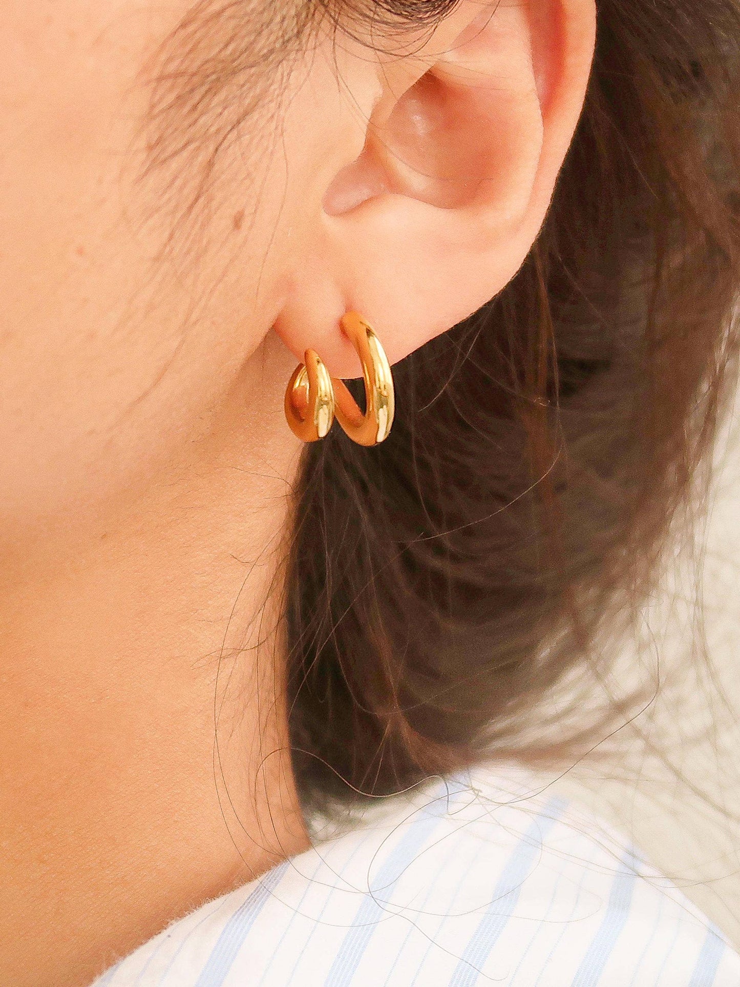 Double C Hoop Earring