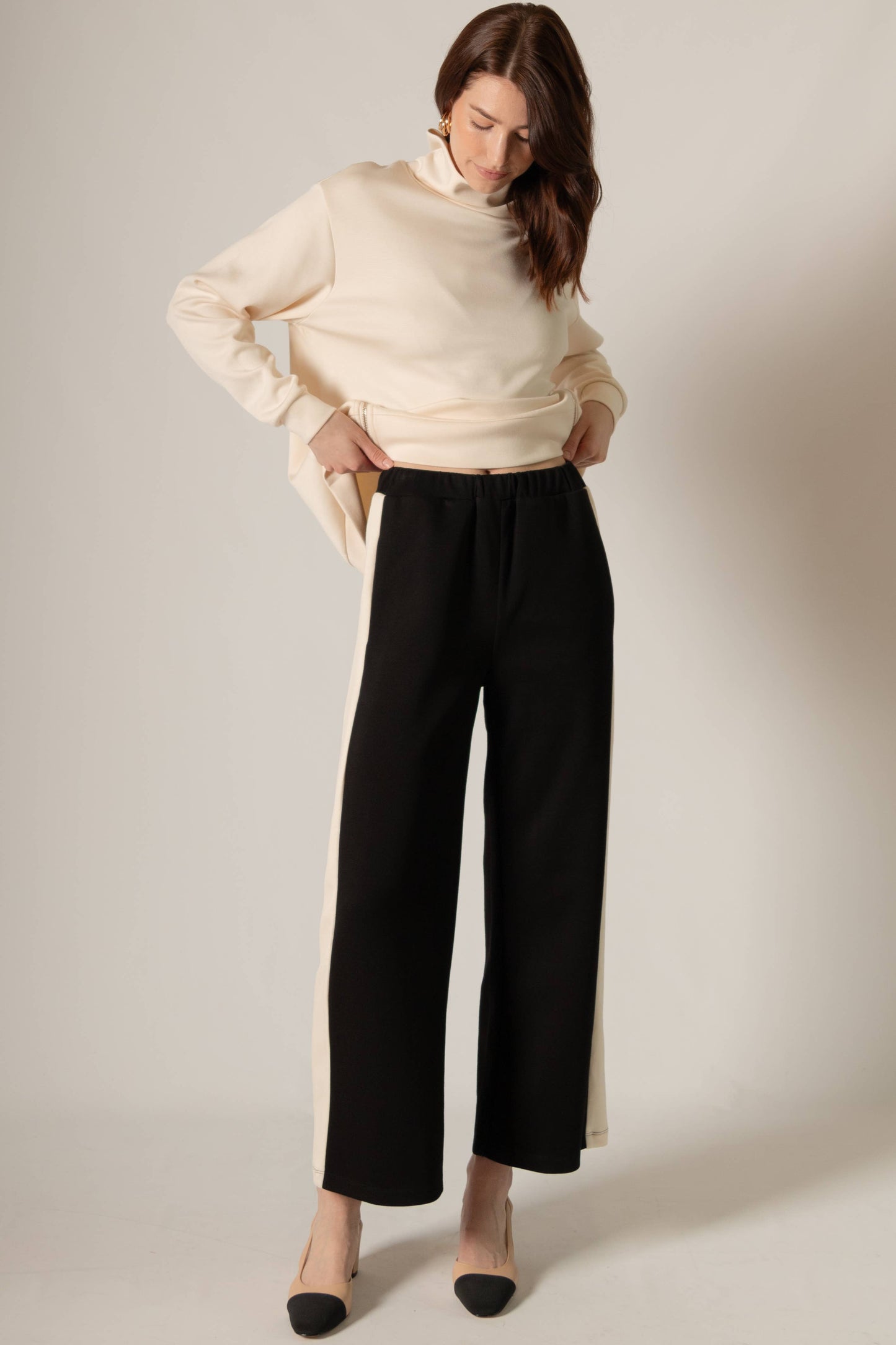 Butter Modal Side Stripe Wide Leg Pants