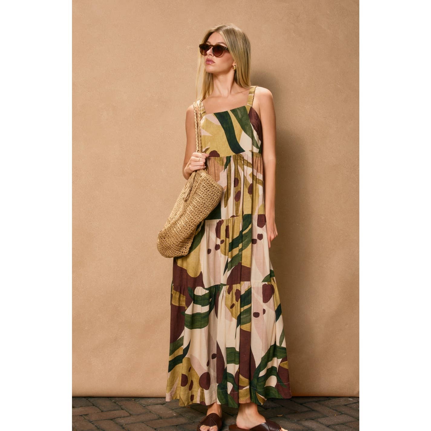Fall Foliage Tiered Maxi Dress
