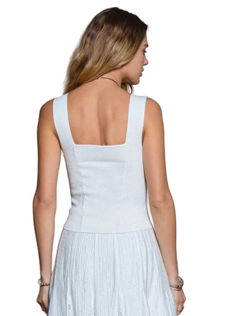 Timeless White Sweetheart Knit Sweater Tank - Verte Boutique