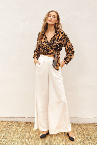 Wide Leg Linen Pants - Verte Boutique