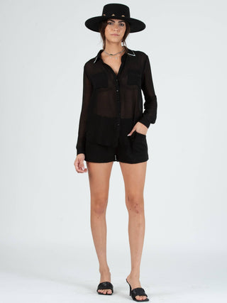 Double Collar Chiffon Blouse - Verte Boutique