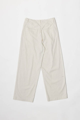 Striped Straight Leg Linen Trousers - Verte Boutique