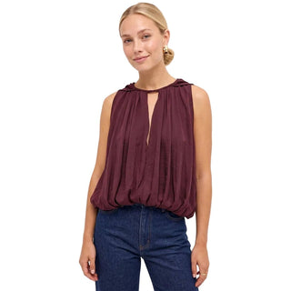 Silky Draped Cape Sleeve Blouse - Verte Boutique