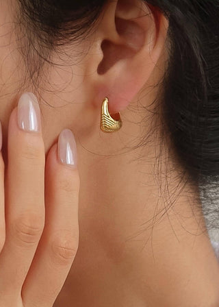 Gold & Silver Non - Tarnish Textured Hoop Earrings - Verte Boutique
