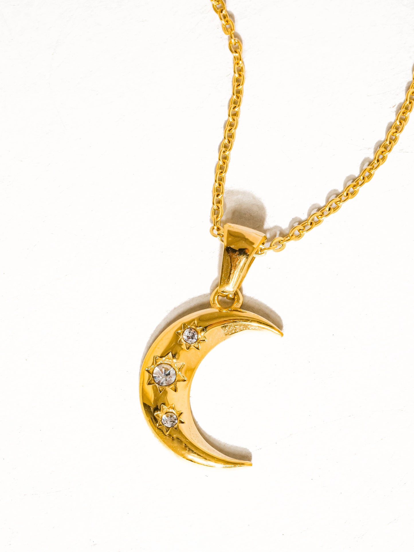 Half Moon CZ Necklace