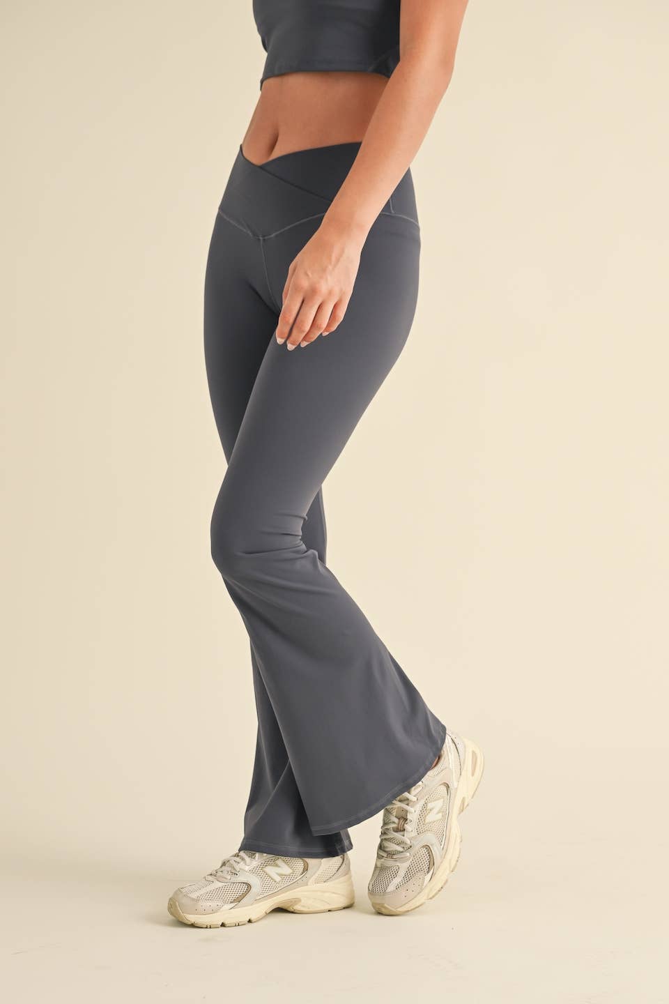 High Waist Crossover Flare Legging