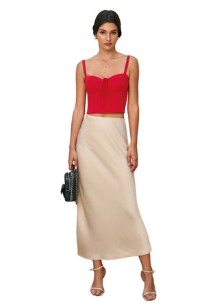Scarlett Red Picot Edge Corset Bustier Top - Verte Boutique