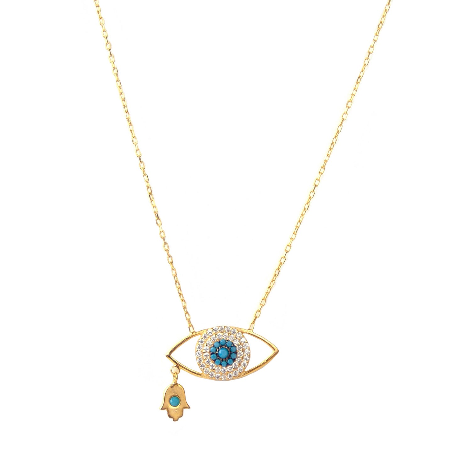 Glitzy evil eye necklace